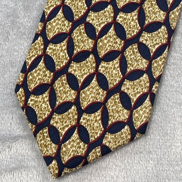 Jhane Barnes Mens Neck Tie Multi-color Abstract Print 100% Silk Made in Japan - Picture 3 of 12